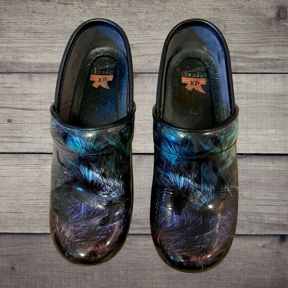 Dankso XP Clogs (Holographic Feather Pattern) - Size 37 - Picture 2 of 6